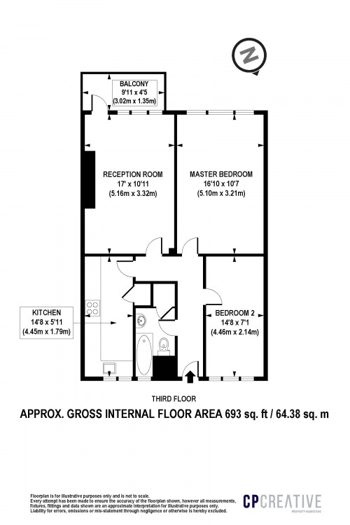 Floorplan for Peckham Rye, SE15