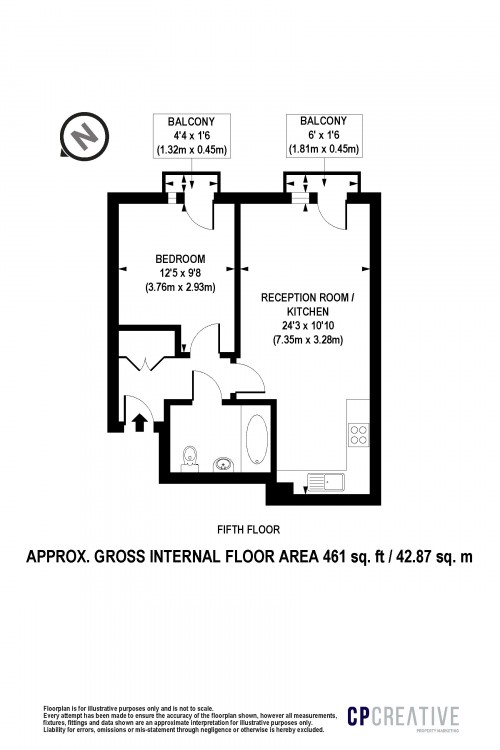 Floorplan for Vauxhall, SE11
